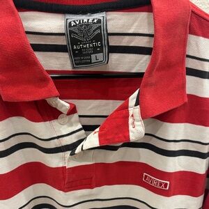 Vintage Avirex Red&White Striped Polo